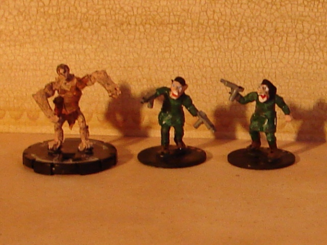 Ape with man head.  Men with ape heads.